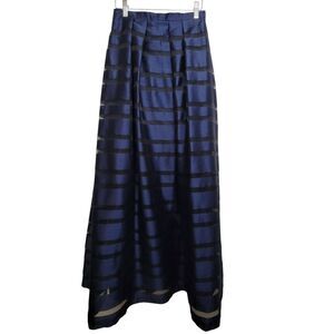 Aidan By Aidan Mattox Blue Striped Pleated Waist Formal Skirt Size 4